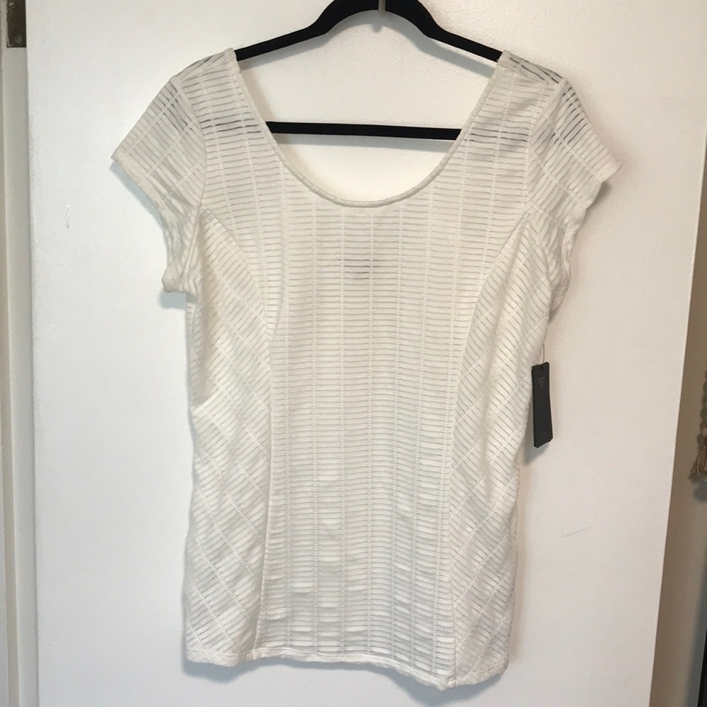 Guess White Textured Women's Top